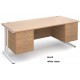 Maestro Cantilever Straight Desk with 2 Pedestals